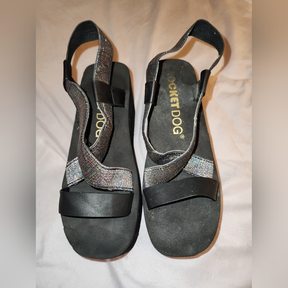 Size 9 40 euro rocket dog platform sandals rainbow iridescent - Picture 2 of 9